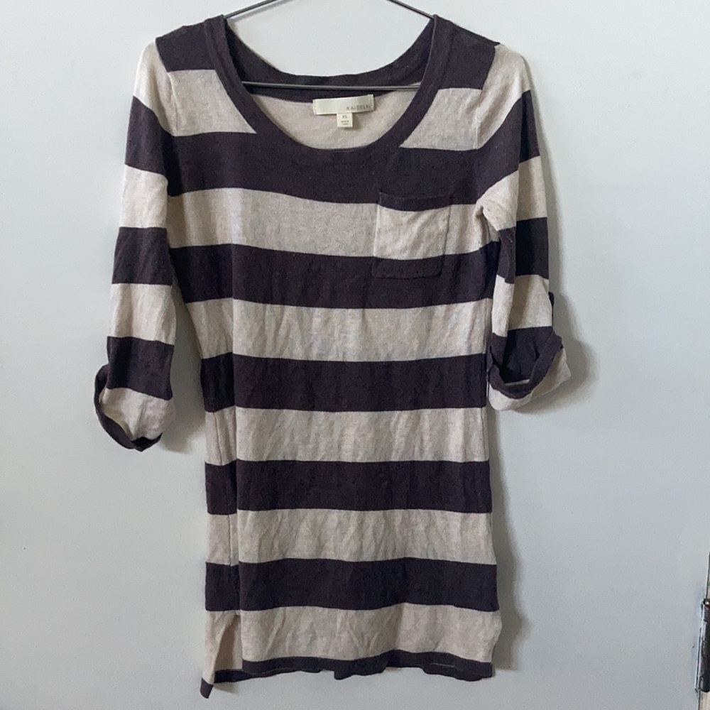 ❤️‍🔥 $5 ❤️‍🔥 or 3 /$12 ❤️‍🔥 3/4 Sleeve Striped Top by Kaisely - XS